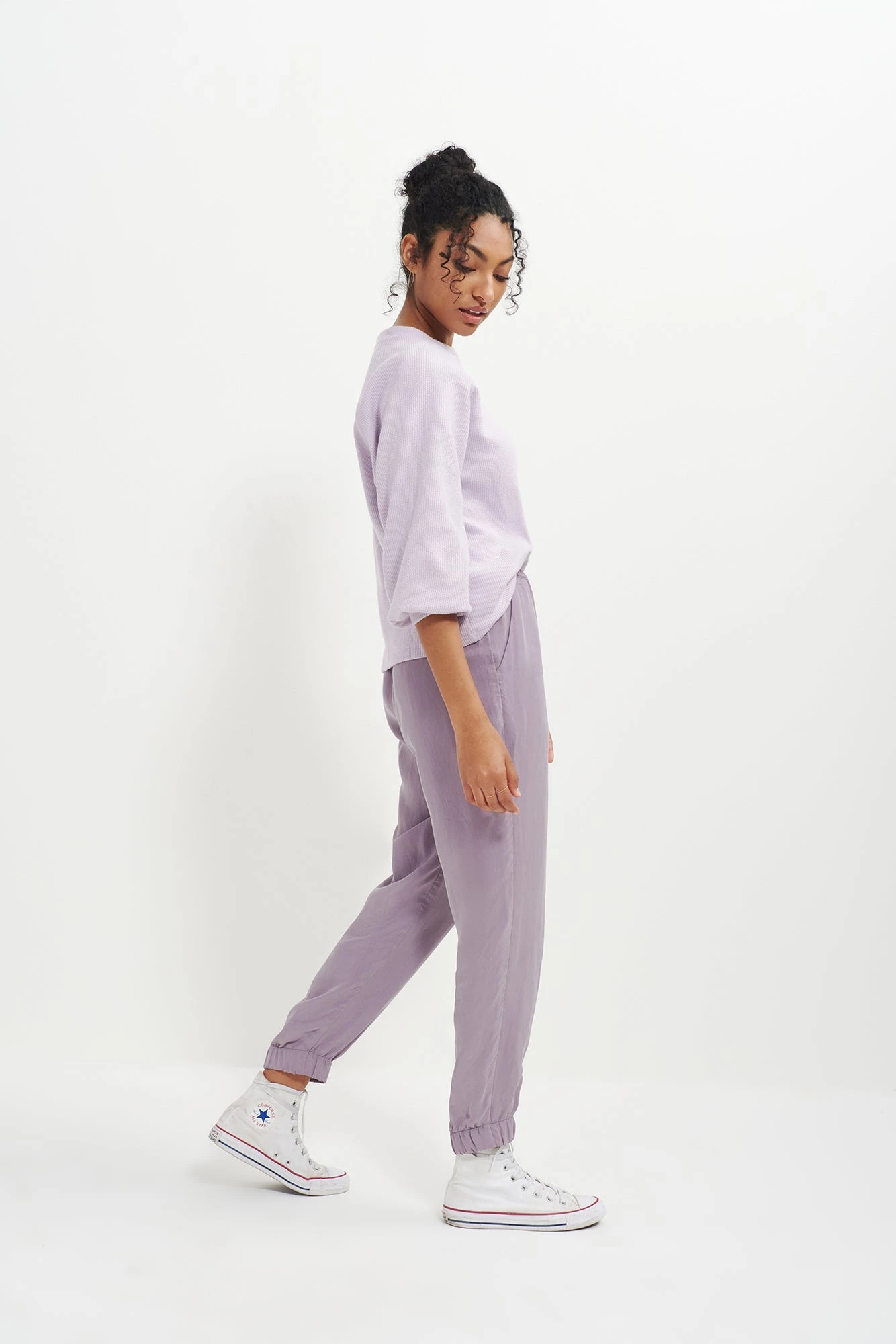 Henri Cupro Joggers - Lilac 4 Henri Cupro Joggers - Lilac - Image 4