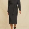 Ava Luxe Fleece Dress - Black