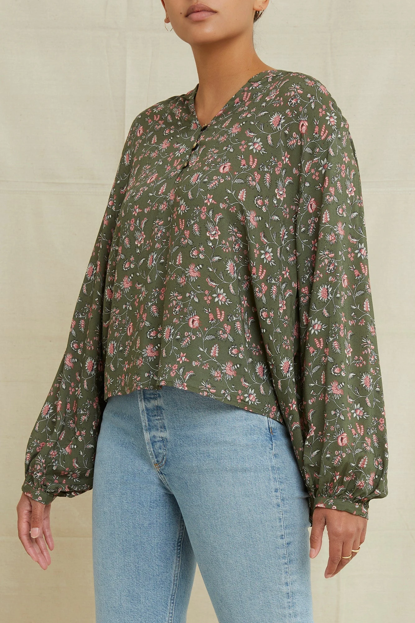 Mai Ecovero Blouse - Lago Green 2 Mai Ecovero Blouse - Lago Green - Image 2