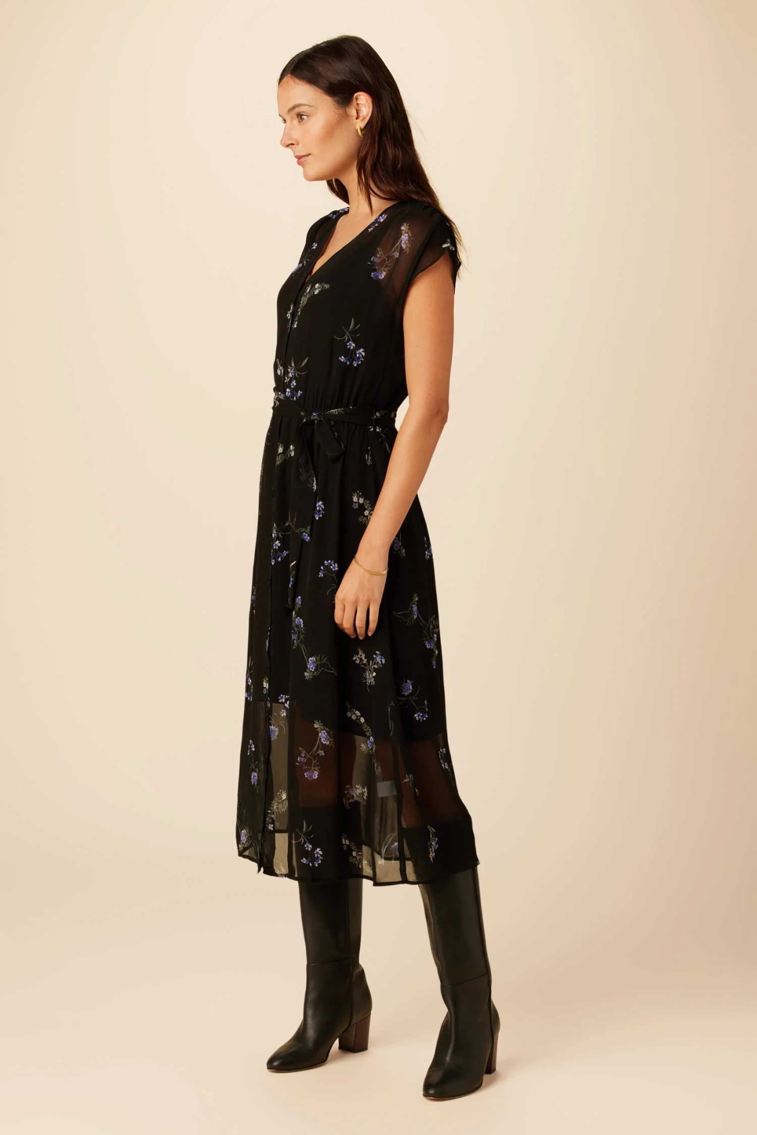 Marianna Chiffon Dress - Nahlia Floral 2 Marianna Chiffon Dress - Nahlia Floral - Image 2