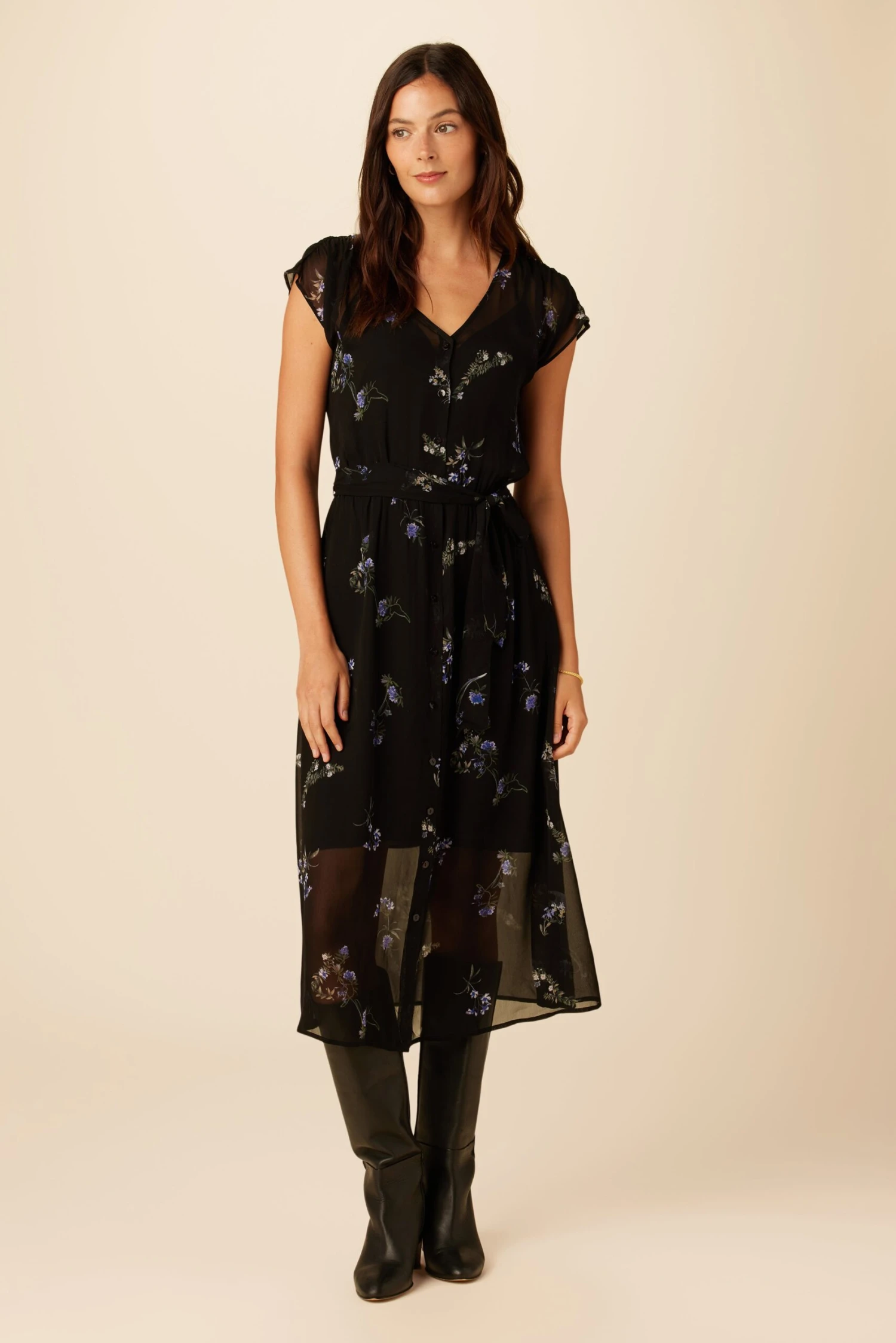 Marianna Chiffon Dress - Nahlia Floral 1 Marianna Chiffon Dress - Nahlia Floral