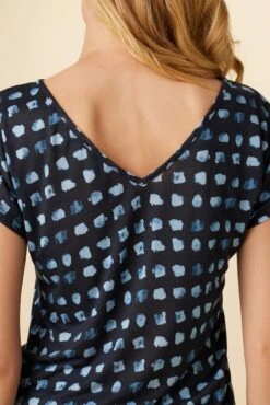 Laurie Silken Modal Tee - Squared Up Black -Women Clothing Sales 0204 Laurie Squared Up Black 4