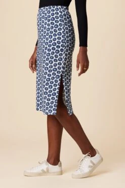 Vindy Reverie Knit Skirt - Calico Navy 8 Vindy Reverie Knit Skirt - Calico Navy -Women Clothing Sales 0220 Vindy Calico Navy 2