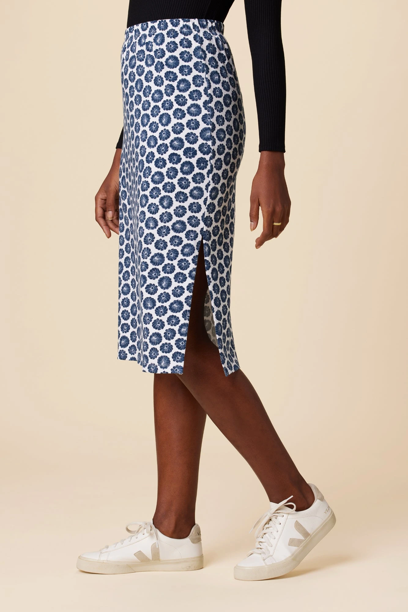 Vindy Reverie Knit Skirt - Calico Navy 3 Vindy Reverie Knit Skirt - Calico Navy - Image 3