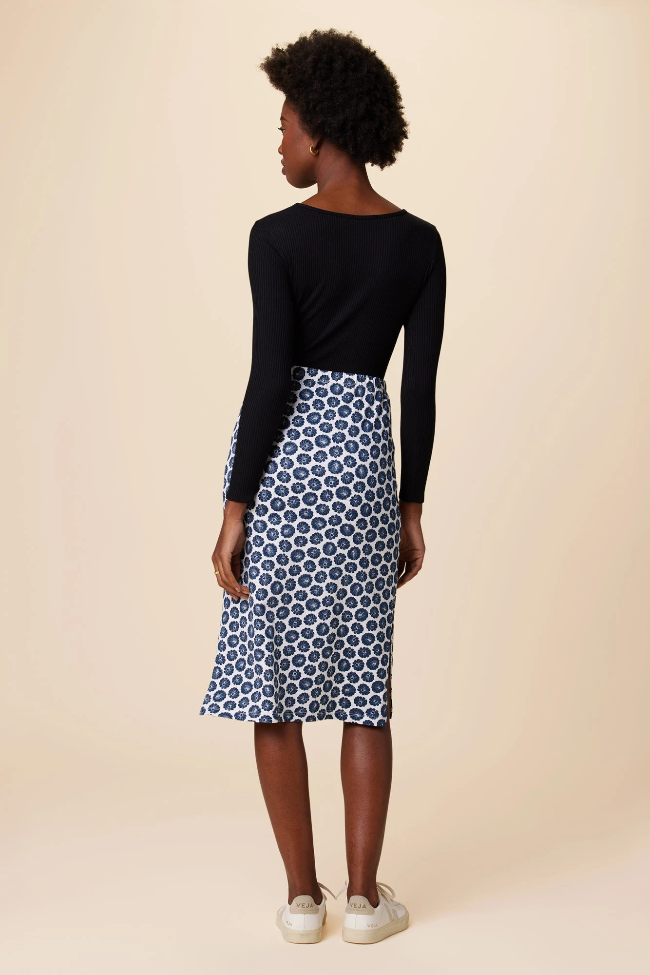Vindy Reverie Knit Skirt - Calico Navy 4 Vindy Reverie Knit Skirt - Calico Navy - Image 4
