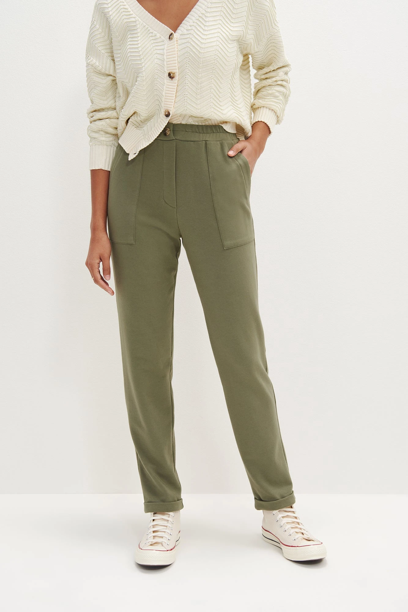 Wyatt Reverie Terry Pant - Vetiver 1 Wyatt Reverie Terry Pant - Vetiver