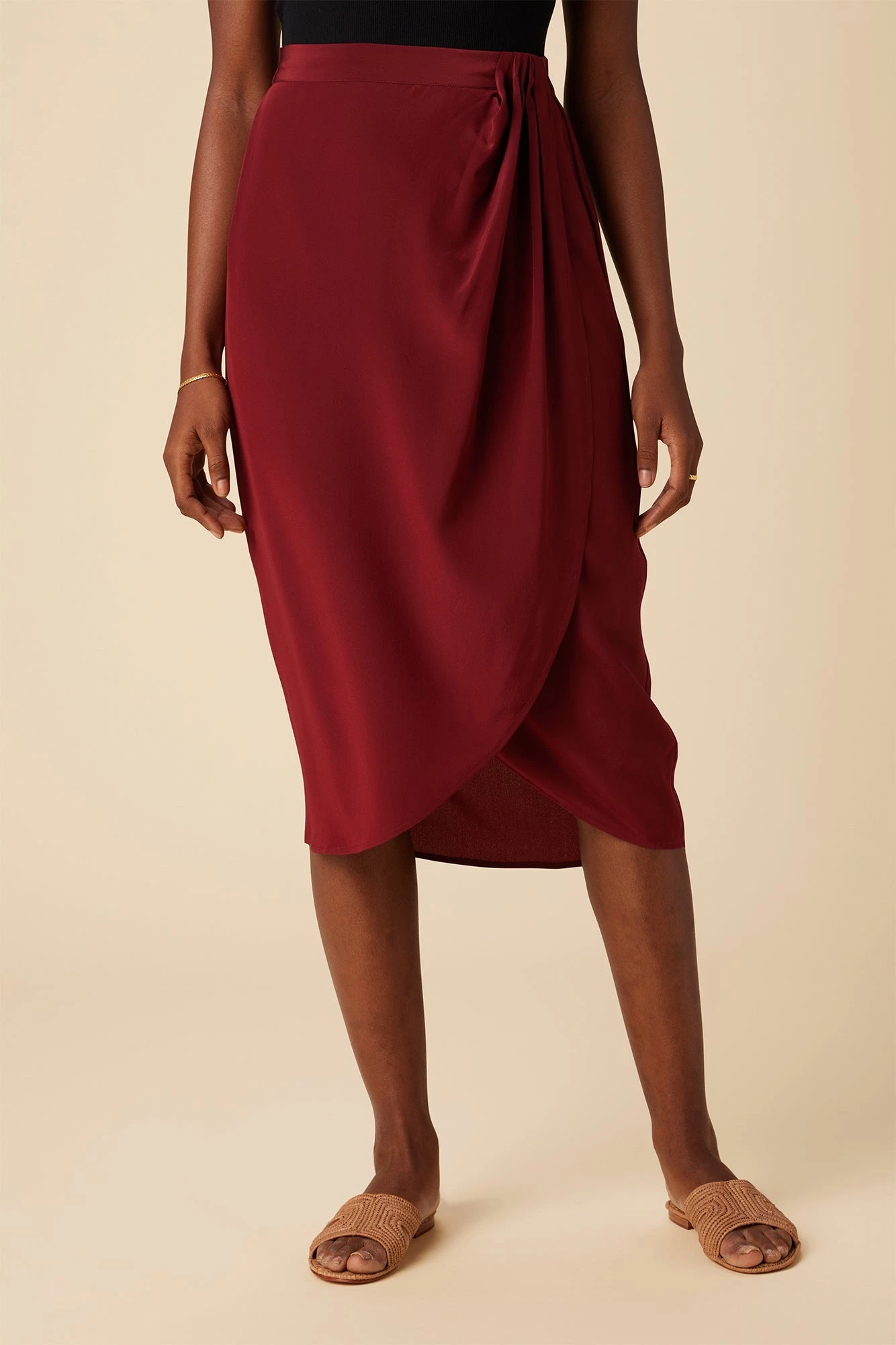 Sosi Washable Silk Wrap Skirt - Sumac 1 Sosi Washable Silk Wrap Skirt - Sumac