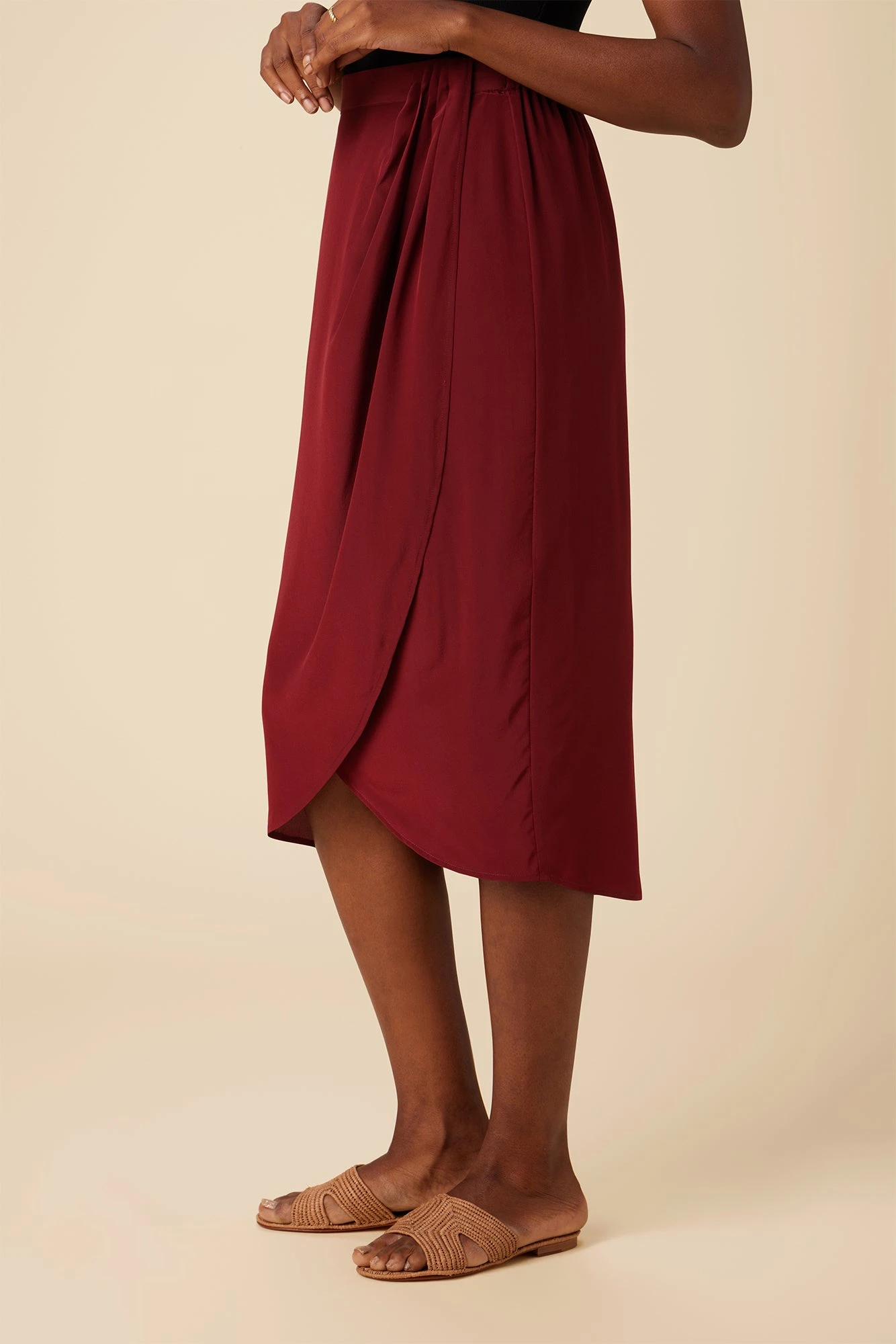 Sosi Washable Silk Wrap Skirt - Sumac 3 Sosi Washable Silk Wrap Skirt - Sumac - Image 3