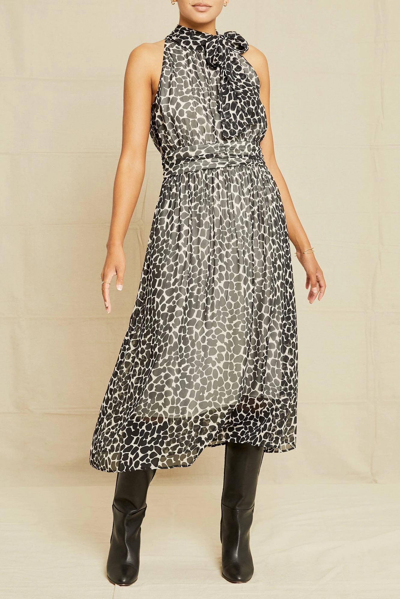 Zella Nouveau Silk Dress - Cobblestone Dot 1 Zella Nouveau Silk Dress - Cobblestone Dot