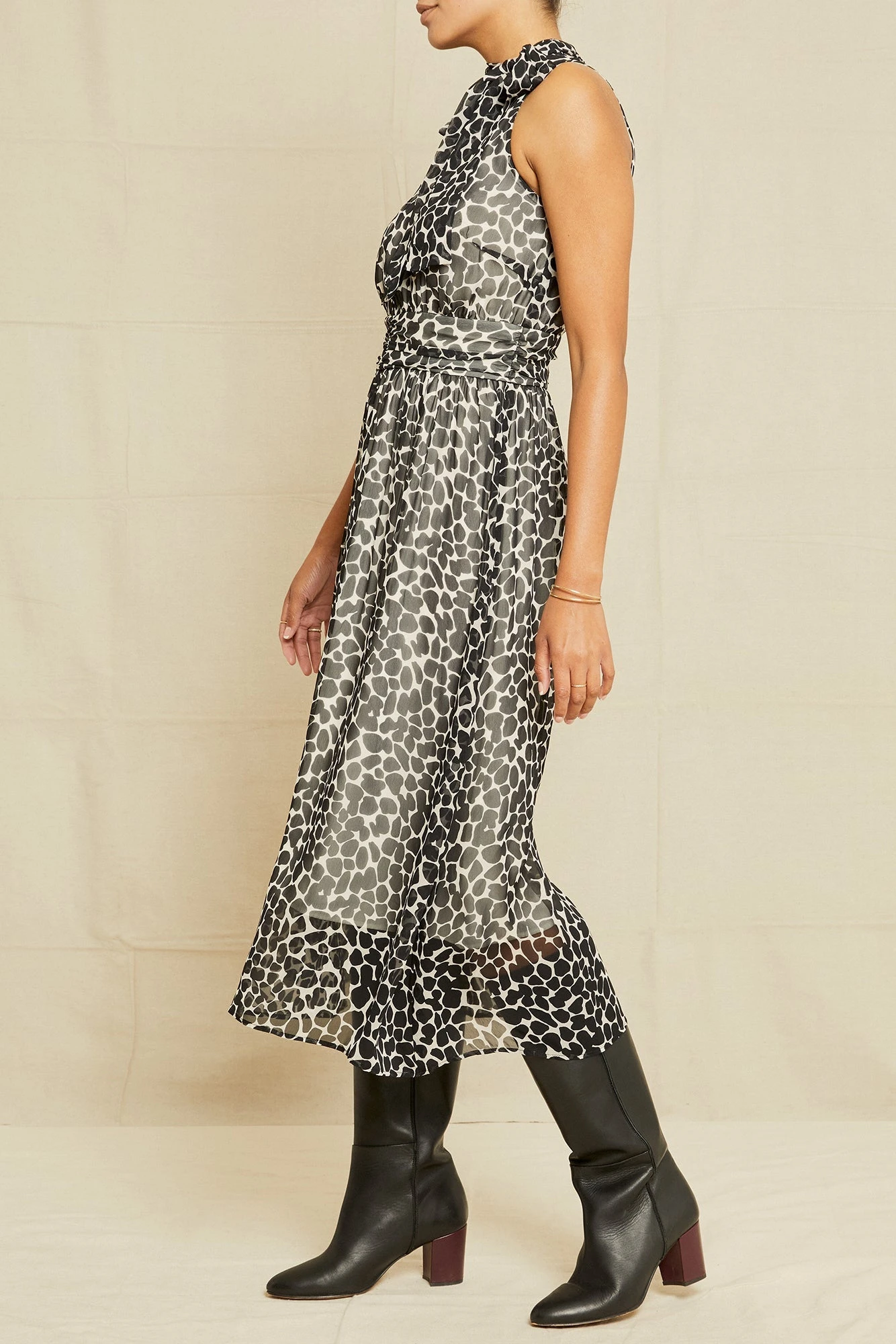 Zella Nouveau Silk Dress - Cobblestone Dot 2 Zella Nouveau Silk Dress - Cobblestone Dot - Image 2