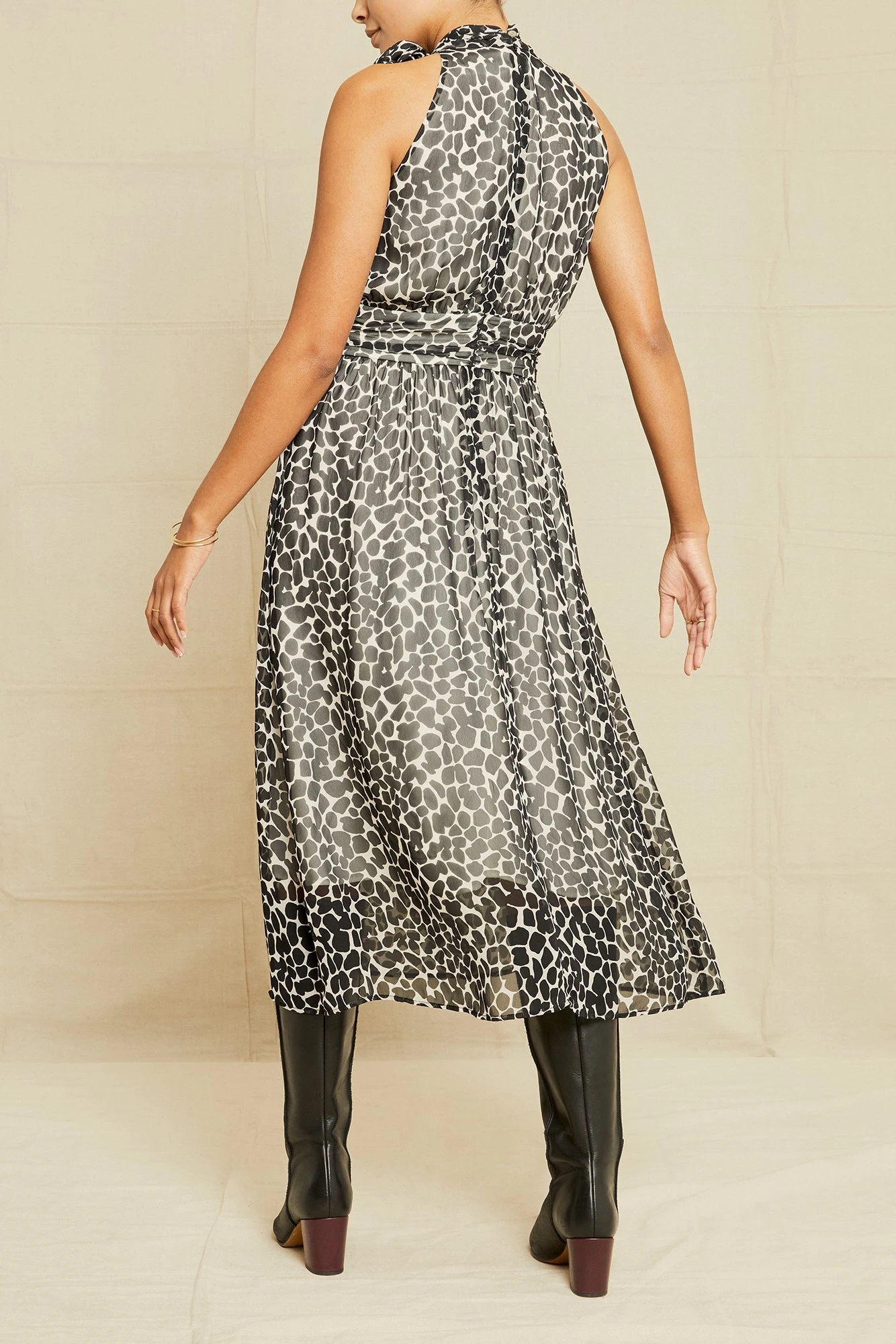 Zella Nouveau Silk Dress - Cobblestone Dot 3 Zella Nouveau Silk Dress - Cobblestone Dot - Image 3