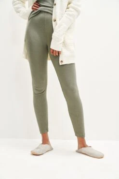 Magda Cropped Dream Rib Leggings - Vetiver