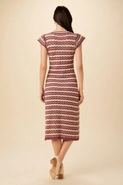 Betsy Organic Cotton Dress - Sumac And Birch Stripe -Women Clothing Sales 0428 Betsy Sumac Birch Stripe 3