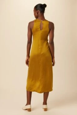 Cortney Cottonseed Cupro Dress - Gold -Women Clothing Sales 0448 Cortney Cupro Gold 3