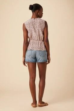 Clemence Washable Silk Blouse - Valencia Dot Pink -Women Clothing Sales 04 10118 Clemence Silk Valencia Dot 3