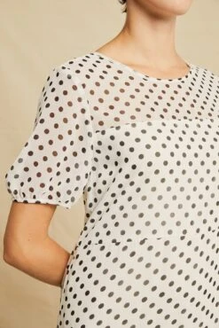 Naya Chiffon Dress 9 Naya Chiffon Dress -Women Clothing Sales 0539 Naya Black Polka Dot 1624 web