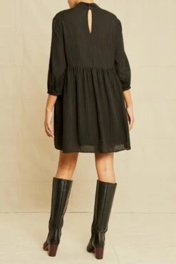 Alina Tencel Dress - Black -Women Clothing Sales 0542 Alina Stripe Black 1052 web