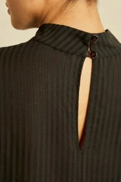 Alina Tencel Dress - Black -Women Clothing Sales 0542 Alina Stripe Black 1083 web