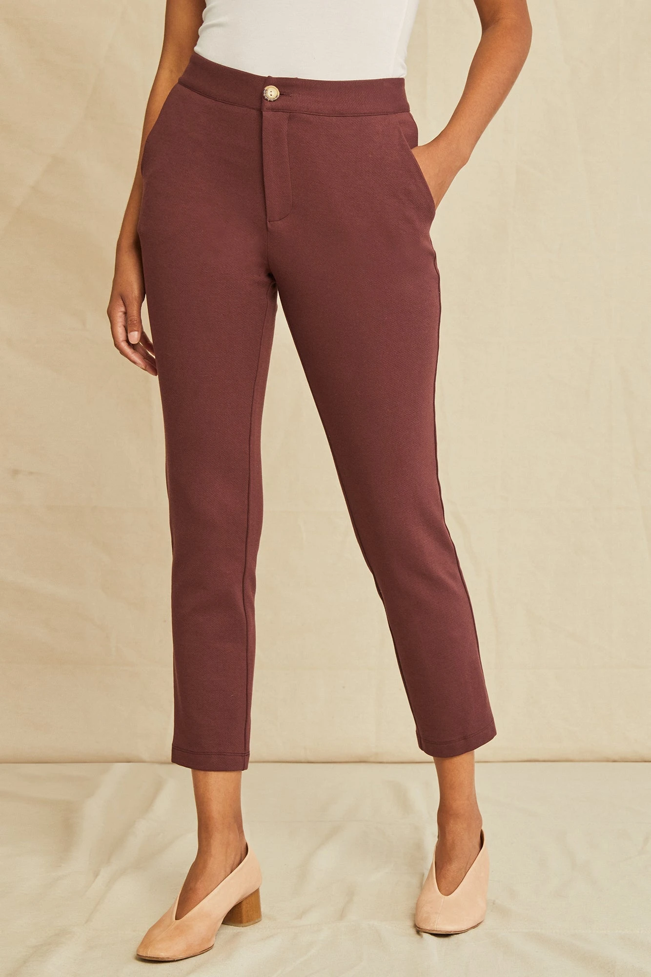 Graziella Ponte Twill Pants - Mocha 1 Graziella Ponte Twill Pants - Mocha