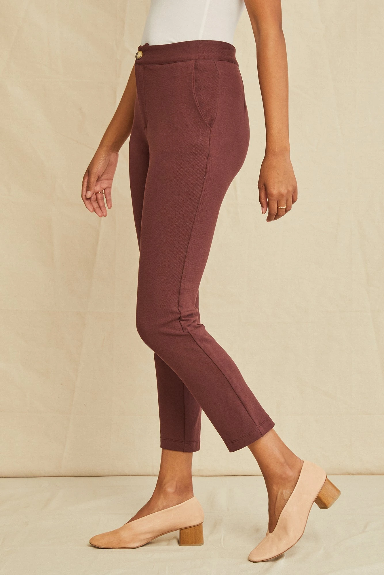 Graziella Ponte Twill Pants - Mocha 2 Graziella Ponte Twill Pants - Mocha - Image 2