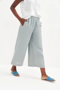 Salice Linen Pants - ReAmour -Women Clothing Sales 0558 Salice Linen Eucalyptus 1280 web 40ef8f57 94e1 4323 a841 be12a290f314