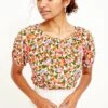 Lotta Washable Silk Blouse - Seaside Floral