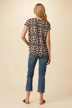 Renata Ecovero Blouse - Ink Flower 7 Renata Ecovero Blouse - Ink Flower -Women Clothing Sales 0607 Renata Ink Flower 3