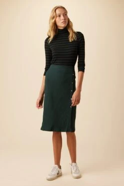 Gadot Paris Rib Skirt - Darkest Spruce -Women Clothing Sales 0612 Gadot Darkest Spruce 4