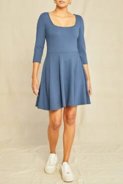 Lennox Ponte Twill Dress - Azure