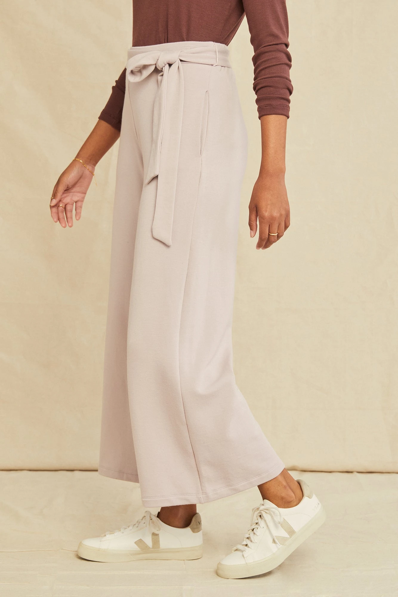 Eugenia Tie Waist Luxe Fleece Pants - Dawn 2 Eugenia Tie Waist Luxe Fleece Pants - Dawn - Image 2