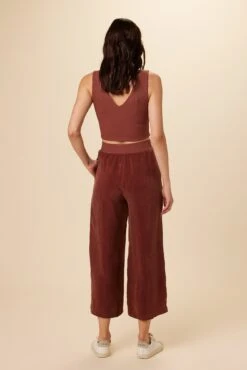 Salice Mixed Cupro Pants - Earth -Women Clothing Sales 0721 Salice Mixed Media Earth 3