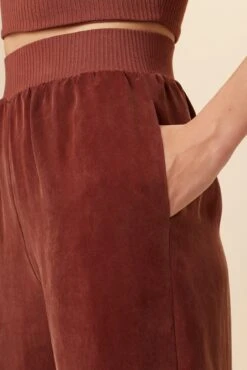 Salice Mixed Cupro Pants - Earth -Women Clothing Sales 0721 Salice Mixed Media Earth 4