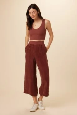 Salice Mixed Cupro Pants - Earth -Women Clothing Sales 0721 Salice Mixed Media Earth 5