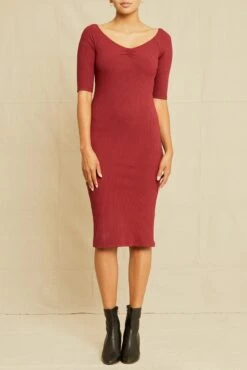 Amara Paris Rib Dress - Mulberry