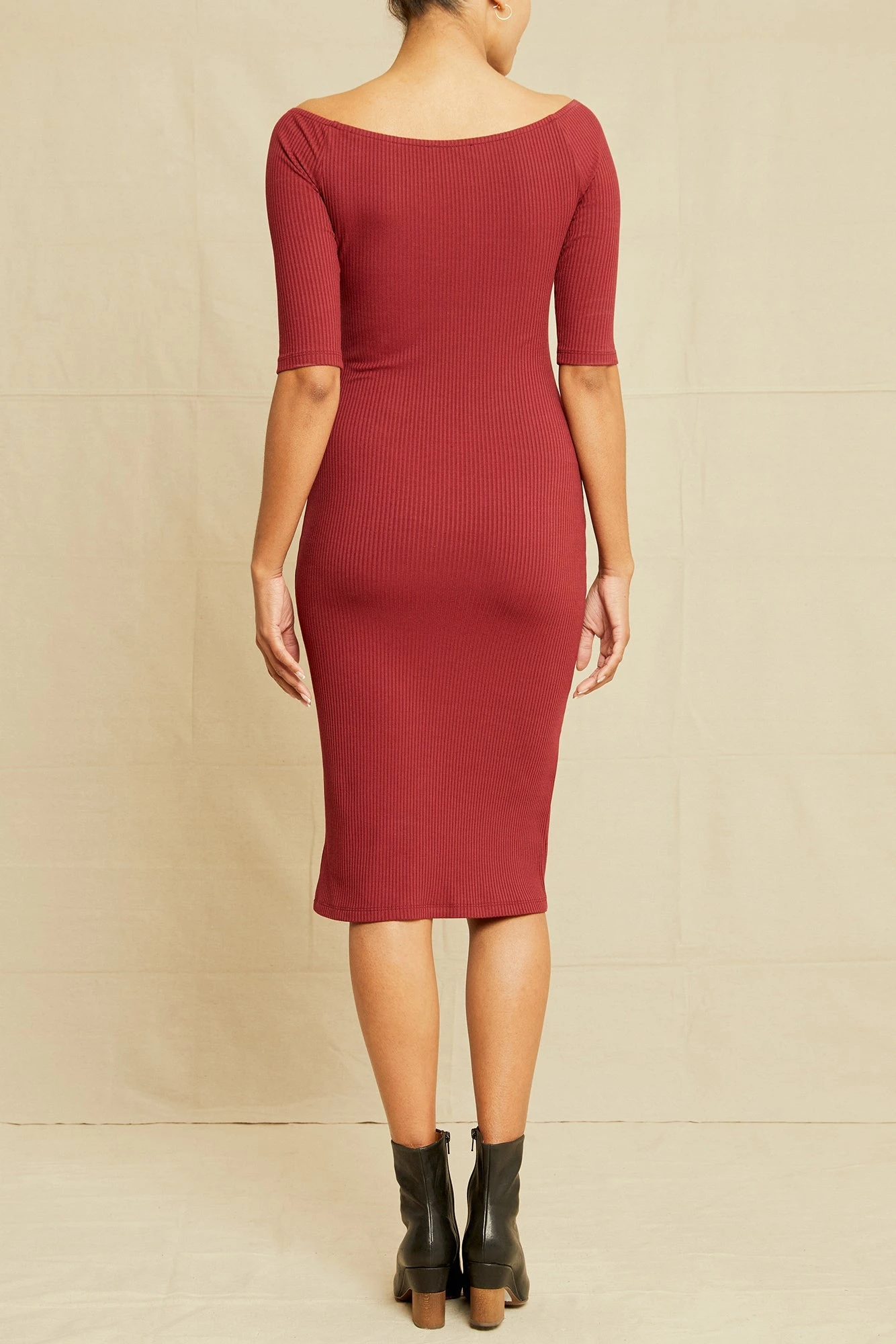 Amara Paris Rib Dress - Mulberry 3 Amara Paris Rib Dress - Mulberry - Image 3