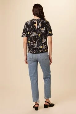 Seville Washable Silk Blouse - French Jardin Black 7 Seville Washable Silk Blouse - French Jardin Black -Women Clothing Sales 0806 Seville French Jardin Black 3