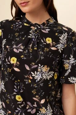 Seville Washable Silk Blouse - French Jardin Black 8 Seville Washable Silk Blouse - French Jardin Black -Women Clothing Sales 0806 Seville French Jardin Black 4