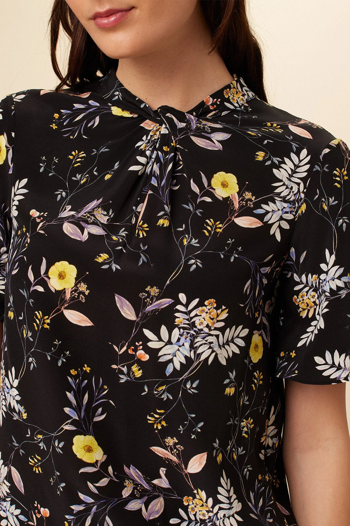 Seville Washable Silk Blouse - French Jardin Black 4 Seville Washable Silk Blouse - French Jardin Black - Image 4