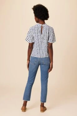 Seville Washable Silk Blouse - Squared Up White -Women Clothing Sales 0806 Seville Squared Up White 3