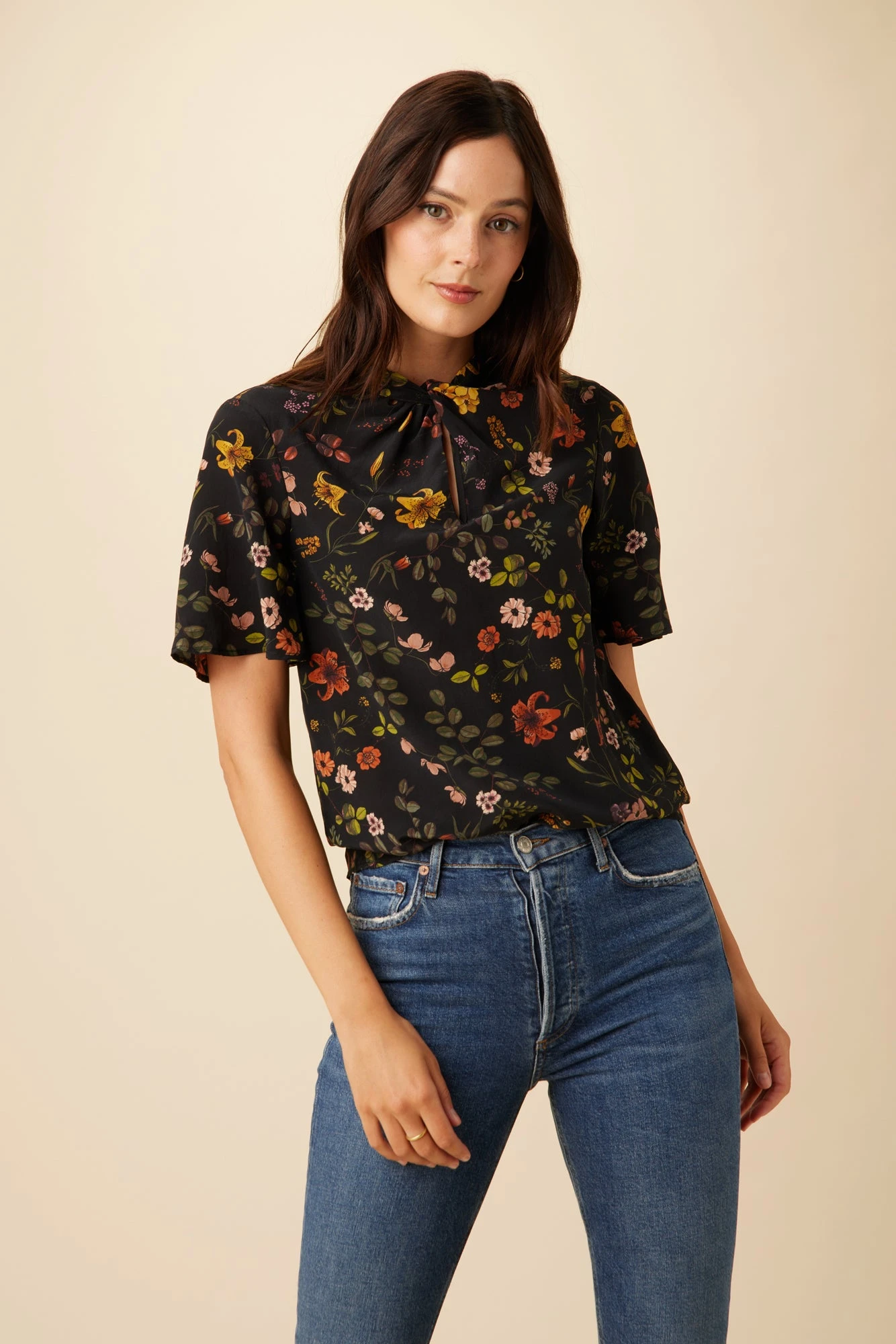 Seville Washable Silk Blouse - Saint Germain Floral 1 Seville Washable Silk Blouse - Saint Germain Floral