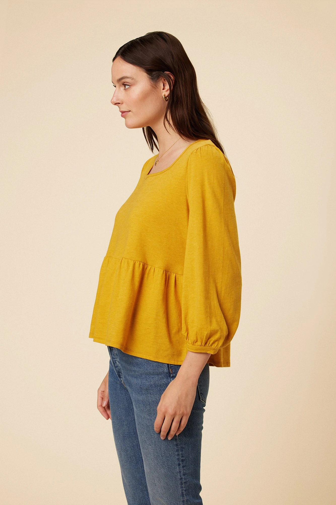 Blake Cotton Slub Blouse - Sunflower 2 Blake Cotton Slub Blouse - Sunflower - Image 2