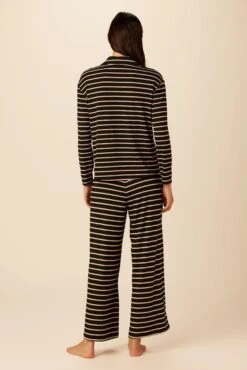 Phillipa Dream Knit Pajama Top - Harbor Black And Soft Pink -Women Clothing Sales 09 0235 Philipa Harbor Black and Soft Pin 3