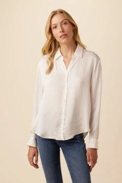 Bixby Eco Textured Viscose Blouse - White