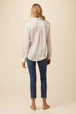 Bixby Eco Textured Viscose Blouse - White -Women Clothing Sales 10051 Bixby Seersucker White 3