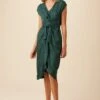 Josie Cupro Viscose Jacquard Dress - Darkest Spruce