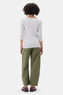 Francoise 3/4 Sleeve Dream Knit Tee - Gigi White Stripe 6 Francoise 3/4 Sleeve Dream Knit Tee - Gigi White Stripe -Women Clothing Sales 1005R1 34 Francoise Gigi White Stripe 3