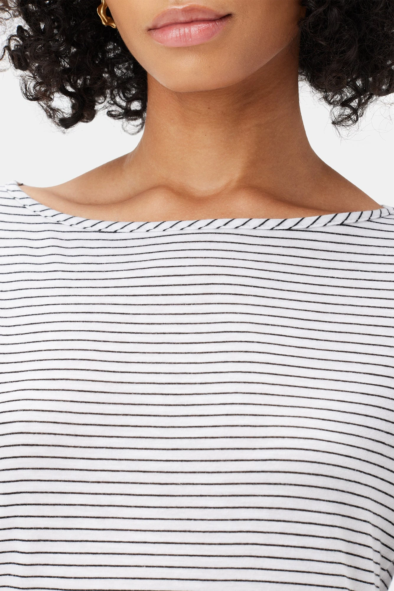 Francoise 3/4 Sleeve Dream Knit Tee - Gigi White Stripe 4 Francoise 3/4 Sleeve Dream Knit Tee - Gigi White Stripe - Image 4