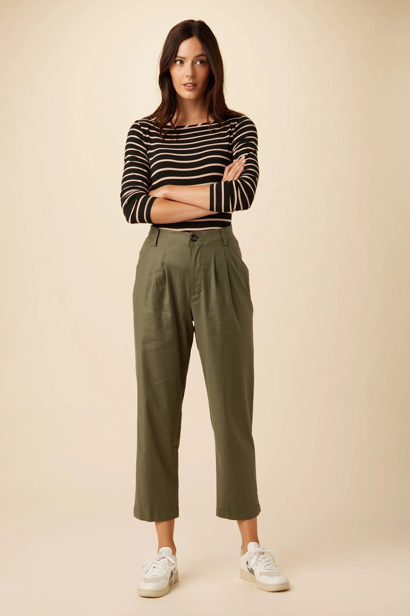 Larisa Femme Fete Pant - Olive 2 Larisa Femme Fete Pant - Olive - Image 2