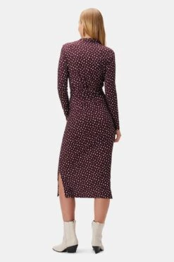 Castile Viscose Knit Dress - Doucet Dot Vineyard -Women Clothing Sales 10078 Castile Doucet Dot Vineyard 3