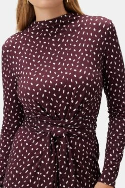 Castile Viscose Knit Dress - Doucet Dot Vineyard -Women Clothing Sales 10078 Castile Doucet Dot Vineyard 4